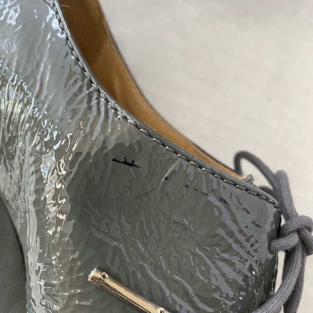 Micheal Micheal Kors grey patent leather lace up platform spectators - Picture 5 of 15